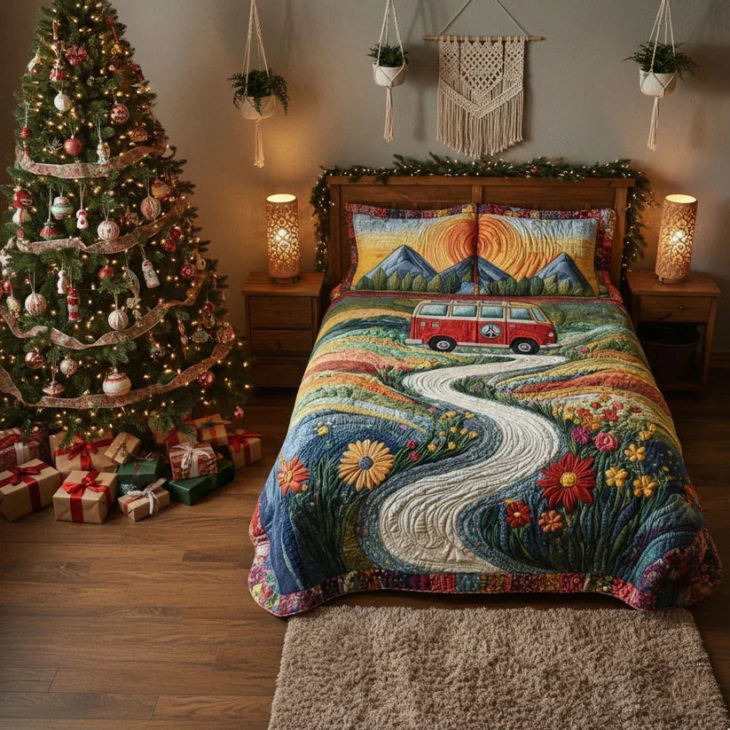 Retro Journey Quilted Bedding Set