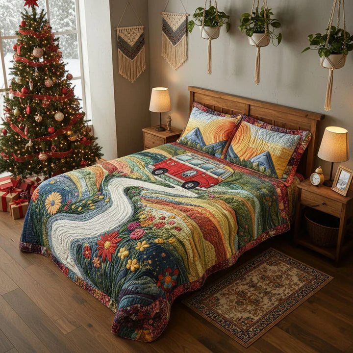 Retro Journey Quilted Bedding Set