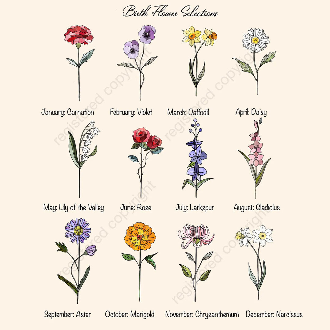 Personalized Birth Flower Bouquet