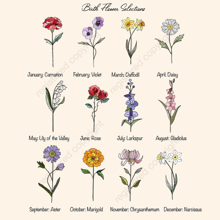 Personalized Birth Flower Bouquet