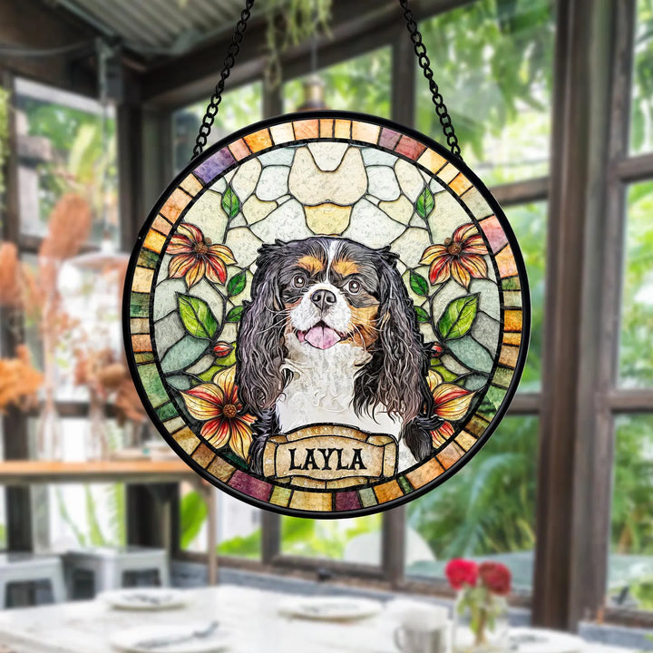 Personalized Dog Stained Glass Suncatcher