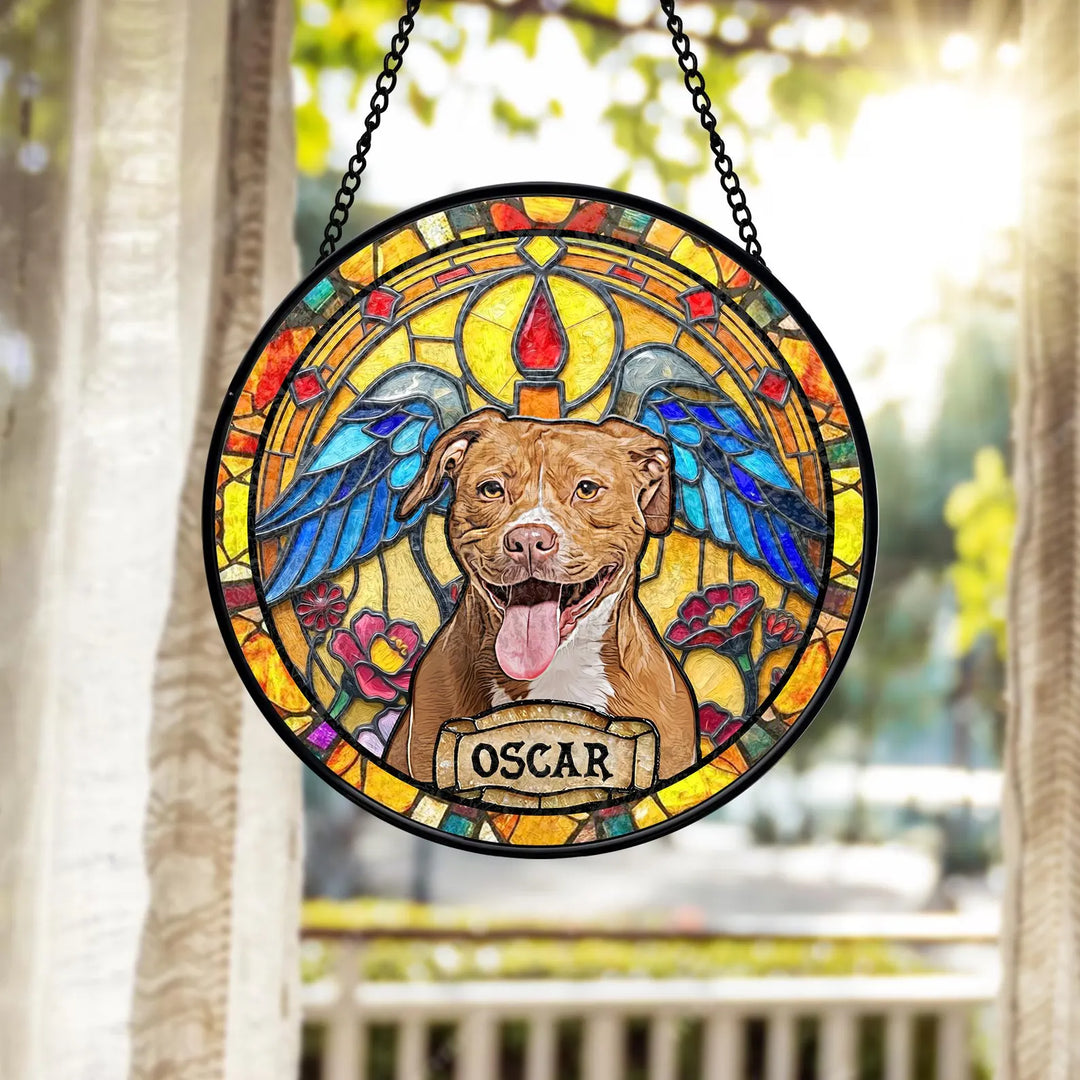 Personalized Dog Stained Glass Suncatcher