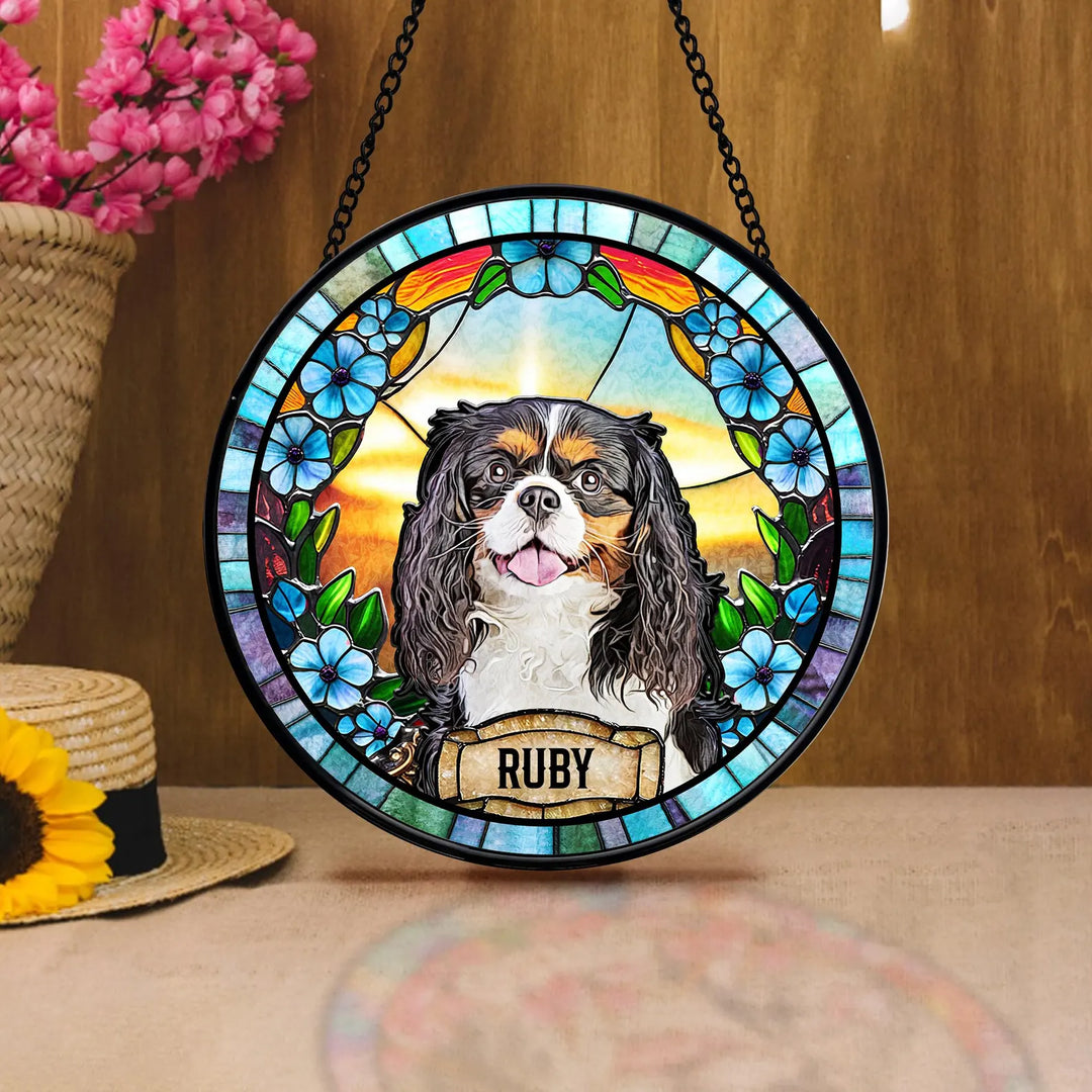 Personalized Dog Stained Glass Suncatcher